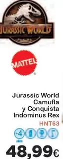 Oferta de Mattel - Jurassic World Camufla Y Conquista Indominus Rex por 48,99€ en Super Juguete