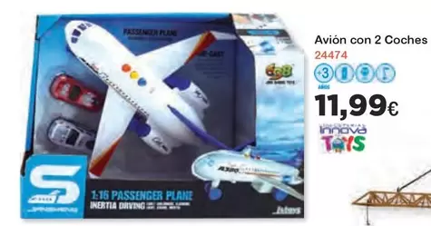 Oferta de Innova - Avion Con 2 Coches por 11,99€ en Super Juguete