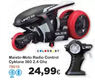 Oferta de Police - Maisto-moto Radio Control Cyklone 360 2.4 Ghz por 24,99€ en Super Juguete