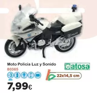 Oferta de Moto Policia Luz Y Sonido por 7,99€ en Super Juguete