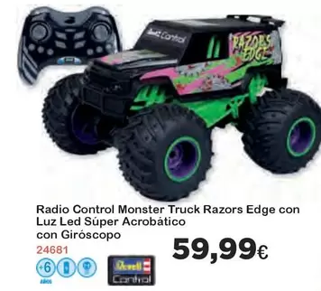 Oferta de Control - Radio  Monster Truck Razors Edge Con Luz Led Super Acrobatico Con Giroscopo por 59,99€ en Super Juguete