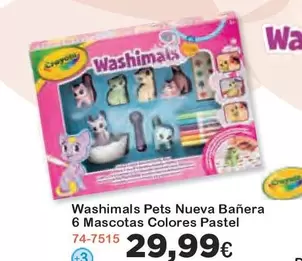 Oferta de Washimals Pets Buena 6 Mascotas Colores Pastel por 29,99€ en Super Juguete