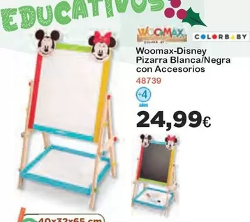 Oferta de Educa - Woomax-Disney Pizarra Blanca/Negra Con Accesorios por 24,99€ en Super Juguete