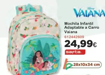 Oferta de Safta - Mochila Infantil Adaptable A Carro Vaiana  por 24,99€ en Super Juguete