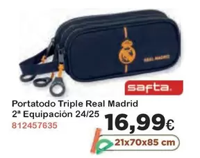 Oferta de Real Madrid - Portatodo Triple  2a Equipacion por 16,99€ en Super Juguete