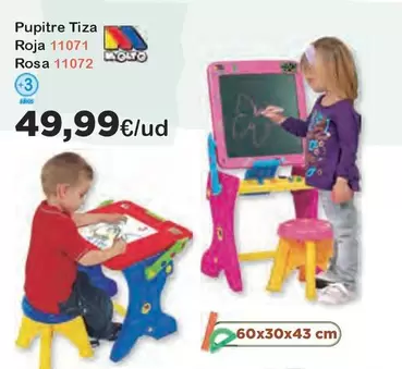 Oferta de Pupitre Tiza Roja Rosa 11072 por 49,99€ en Super Juguete