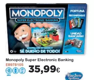 Oferta de Monopoly -  Super Electronic Banking por 35,99€ en Super Juguete