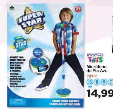 Oferta de Star - Micrófono De Pie Azul por 14,99€ en Super Juguete