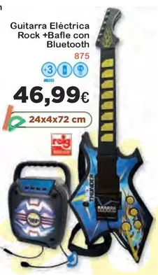 Oferta de Guitarra Eléctrica Rock +bafle Con Bluetooth por 46,99€ en Super Juguete