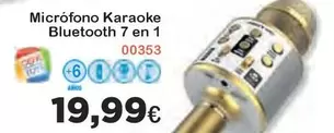 Oferta de Micrófono Karaoke Bluetooth 7 En 1 por 19,99€ en Super Juguete