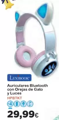 Oferta de Lexibook - Auriculares Bluetooth Con Orejas De Gato Y Luces por 29,99€ en Super Juguete