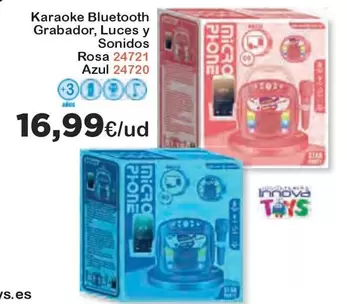 Oferta de Karaoke Bluetooth Grabador, Luces Y Sonidos Rosa por 16,99€ en Super Juguete