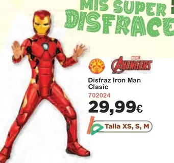 Oferta de Avengers - Disfraz Iron Man Clasic por 29,99€ en Super Juguete