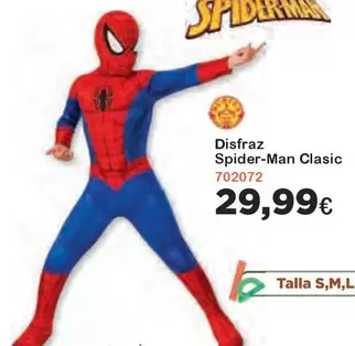 Oferta de Disfraz Spider-Man Clasic por 29,99€ en Super Juguete