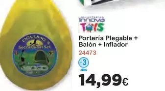 Oferta de Innova - Porteria Plegable + Balon + Inflador por 14,99€ en Super Juguete