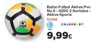 Oferta de Balón Futbol Aktive Pvc No.5 - 420g 2 Surtidos - Aktive Sports por 9,99€ en Super Juguete