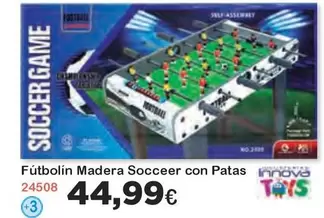 Oferta de Innova Toys - Futbolin Madera Socceer Con Patas por 44,99€ en Super Juguete