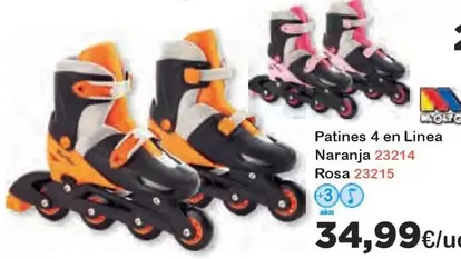 Oferta de Molto - Patines 4 En Linea Naranja por 34,99€ en Super Juguete