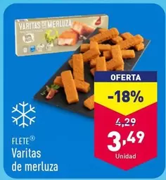 Oferta de Flete - Varitas De Merluza por 3,49€ en ALDI