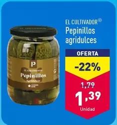 Oferta de El Cultivador - Pepinillos Agridulces por 1,39€ en ALDI