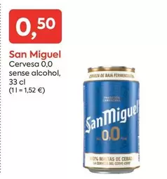 Oferta de San Miguel - Cervesa 0,0 Sense Alcohol por 0,5€ en Suma Supermercados