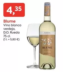 Oferta de Blume - Vino Blanco Verdejo, D.o. Rueda por 4,35€ en Suma Supermercados