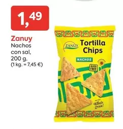 Oferta de Zanuy - Nachos Con Sal por 1,49€ en Suma Supermercados