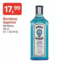 Oferta de Bombay sapphire - Ginebra por 17,99€ en Suma Supermercados