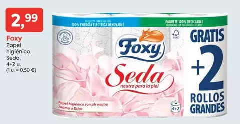 Oferta de Foxy - Papel Higiénico Seda por 2,99€ en Suma Supermercados