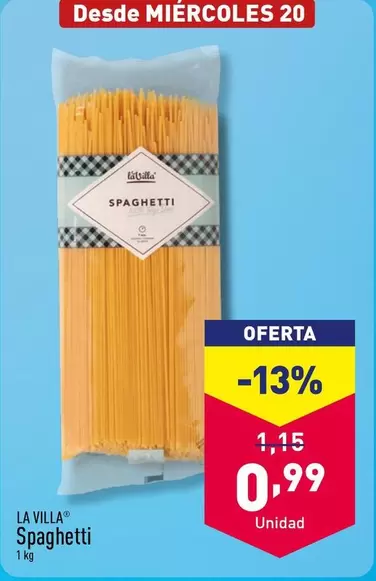 Oferta de La Villa - Spaghetti por 0,99€ en ALDI