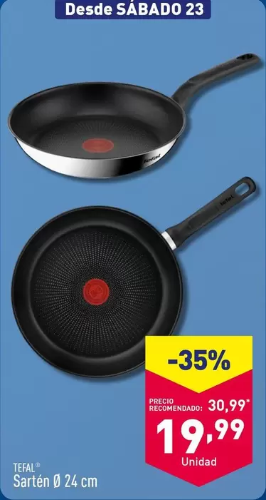 Oferta de Tefal - Sartén Ø 24 Cm por 19,99€ en ALDI