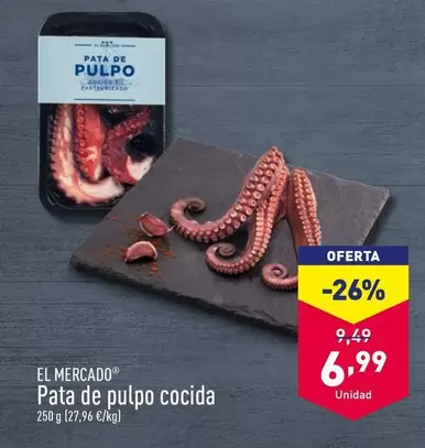 Oferta de El Mercado - Pata De Pulpo Cocida por 6,99€ en ALDI