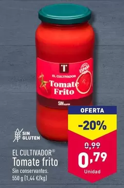 Oferta de El Cultivador - Tomate Frito por 0,79€ en ALDI