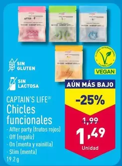 Oferta de Captain'S Life - Chicles Funcionales por 1,49€ en ALDI