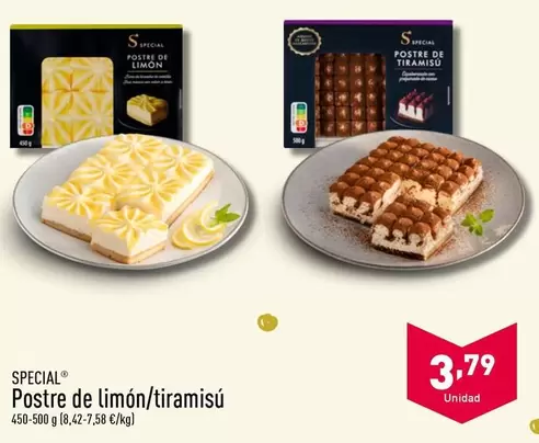 Oferta de Special - Postre De Limon/ Tiramisu por 3,79€ en ALDI