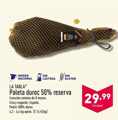 Oferta de La Tabla - Paleta Duroc 50% Reserva por 29,99€ en ALDI