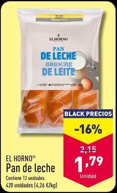 Oferta de El Horno - Pan De Leche por 1,79€ en ALDI