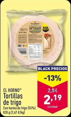 Oferta de El Horno - Tortillas De Trigo por 2,19€ en ALDI