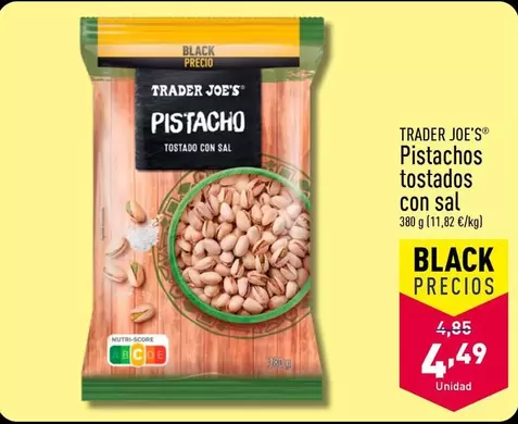 Oferta de Trader joe´s - Pistachos Tostados Con Sal por 4,49€ en ALDI