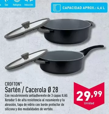 Oferta de Crofton - Sarten/Cacerola Ø 28 por 29,99€ en ALDI