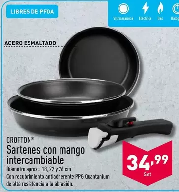 Oferta de Crofton - Sartenes Con Mango Intercambiable por 34,99€ en ALDI