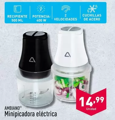 Oferta de Ambiano - Minipicadora Electrica por 14,99€ en ALDI