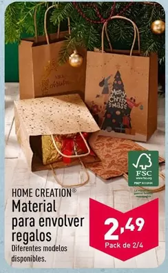 Oferta de Home Creation - Material Para Envolver Regalos por 2,49€ en ALDI