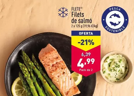 Oferta de Flete - Filets De Salmó por 4,99€ en ALDI