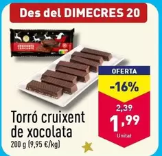 Oferta de Torró Cruixent De Xocolata por 1,99€ en ALDI