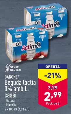 Oferta de Danone - Beguda Lactia 0% Amb L.casei por 2,99€ en ALDI