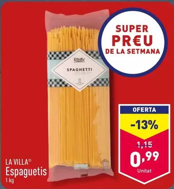 Oferta de La Villa - Espaguetis por 0,99€ en ALDI