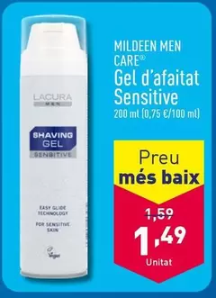 Oferta de Lacura - Gel D'Afaitat Sensitive por 1,49€ en ALDI