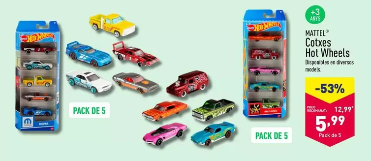 Oferta de Mattel - Cotxes Hot Wheels por 5,99€ en ALDI