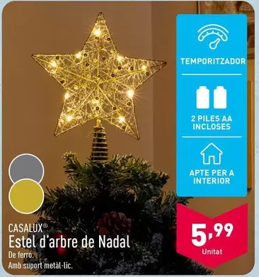 Oferta de Casalux - Estel D'Arbre De Nadal por 5,99€ en ALDI